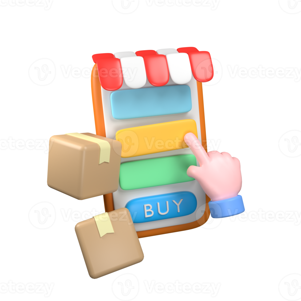 Shopping online 3D illustration png