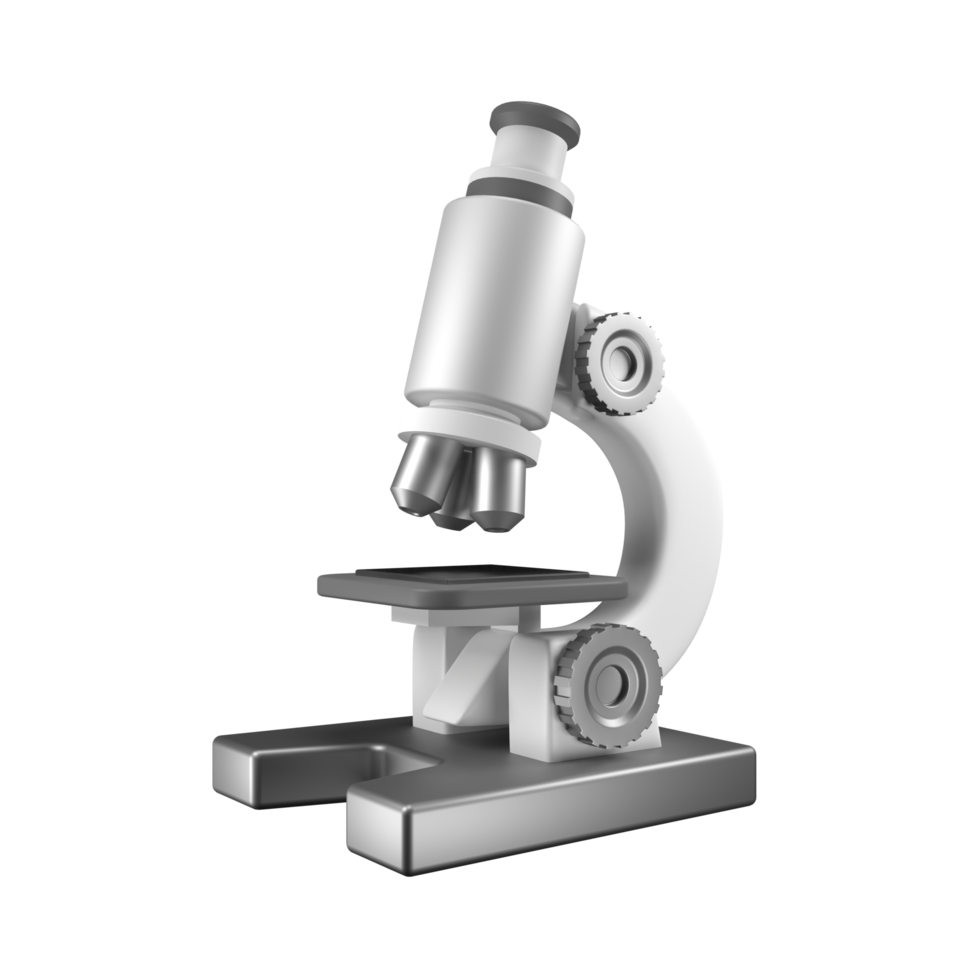 Microscope, Biology Scientific 3D illustration png