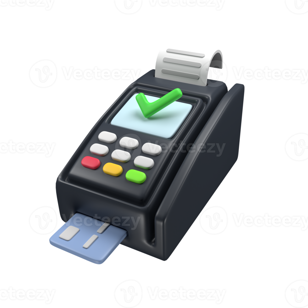 pos terminal pago 3d ilustración png