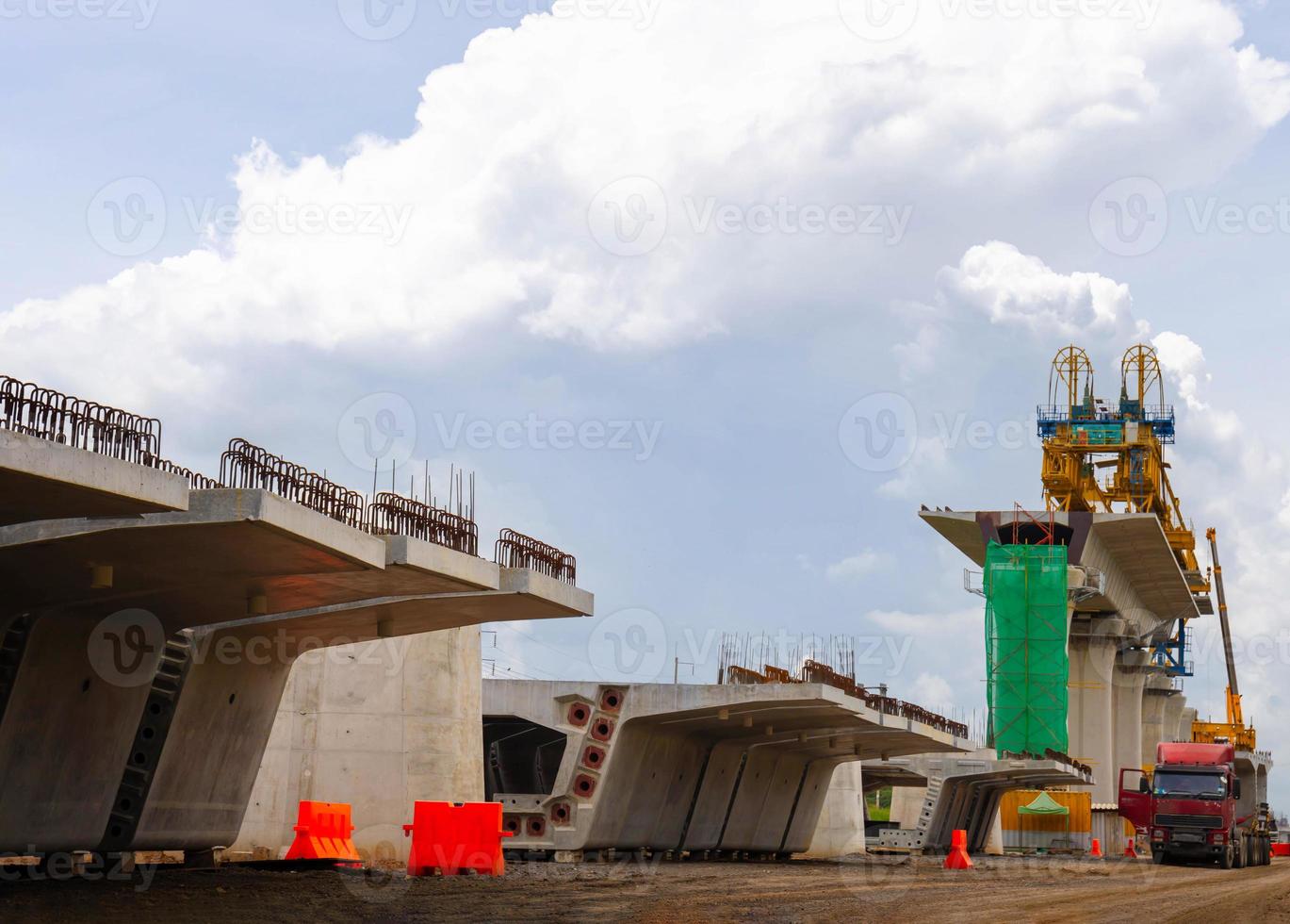 Infrastructure construct concepts, Construction of a mass transit train line in progress with heavy infrastructure photo