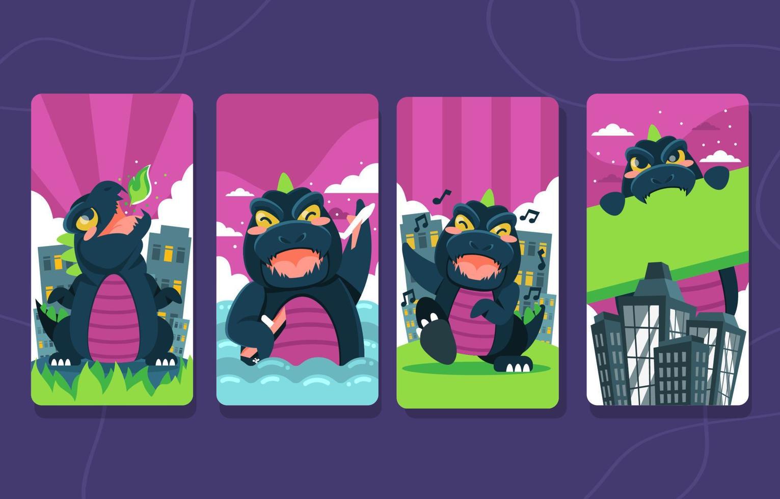 Cute Big Lizard Banner vector