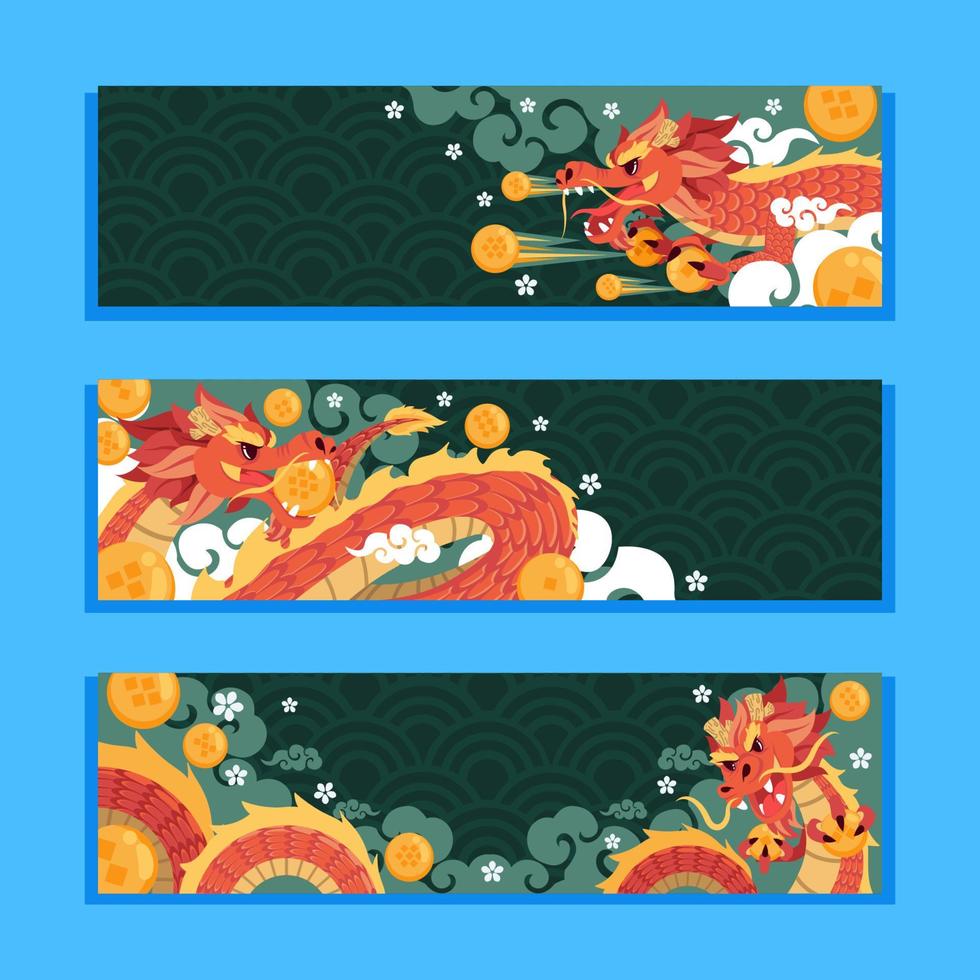 The Red Dragon Holds The Seven Magic Balls vector