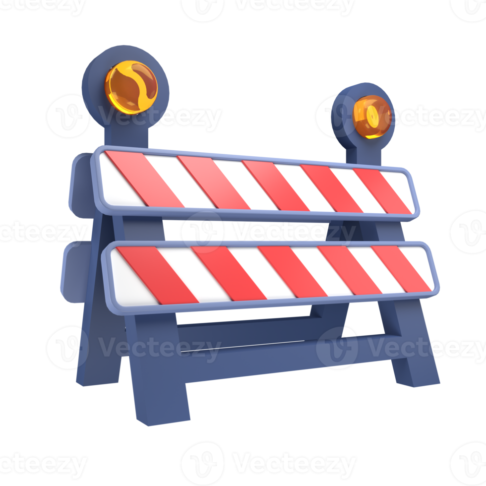 Traffic barricade 3D Illustration png