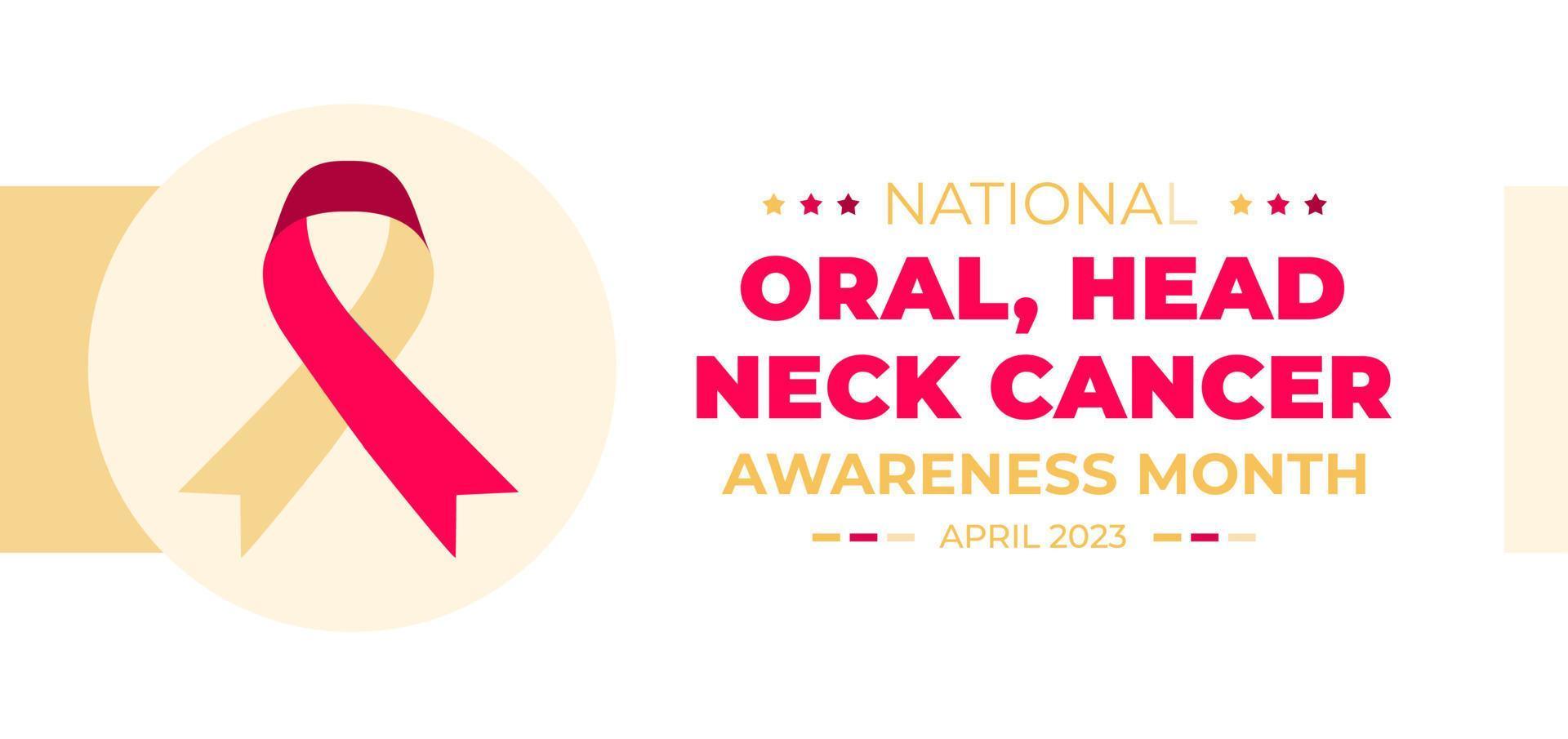 National Oral, Head, and Neck Cancer Awareness Month background or banner design template celebrated in April. vector