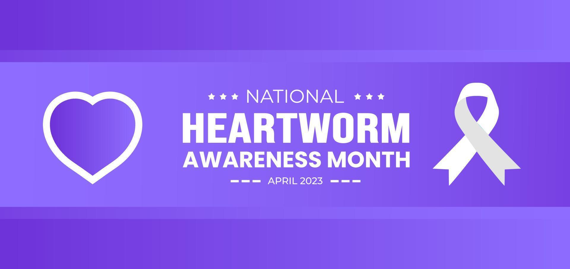National Heartworm Awareness Month background or banner design template celebrated in April. vector