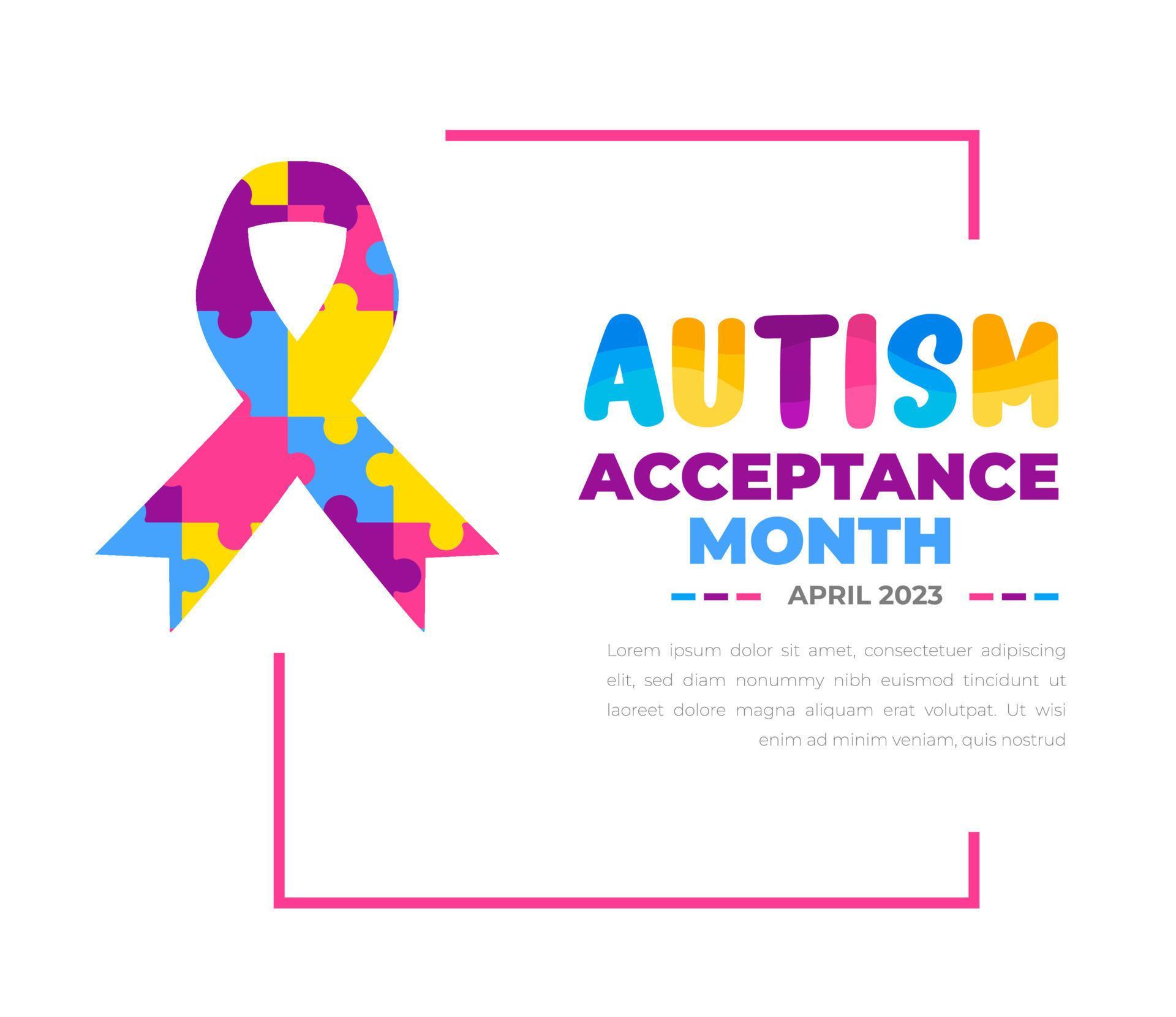 Autism Acceptance Month background for banner design template celebrate