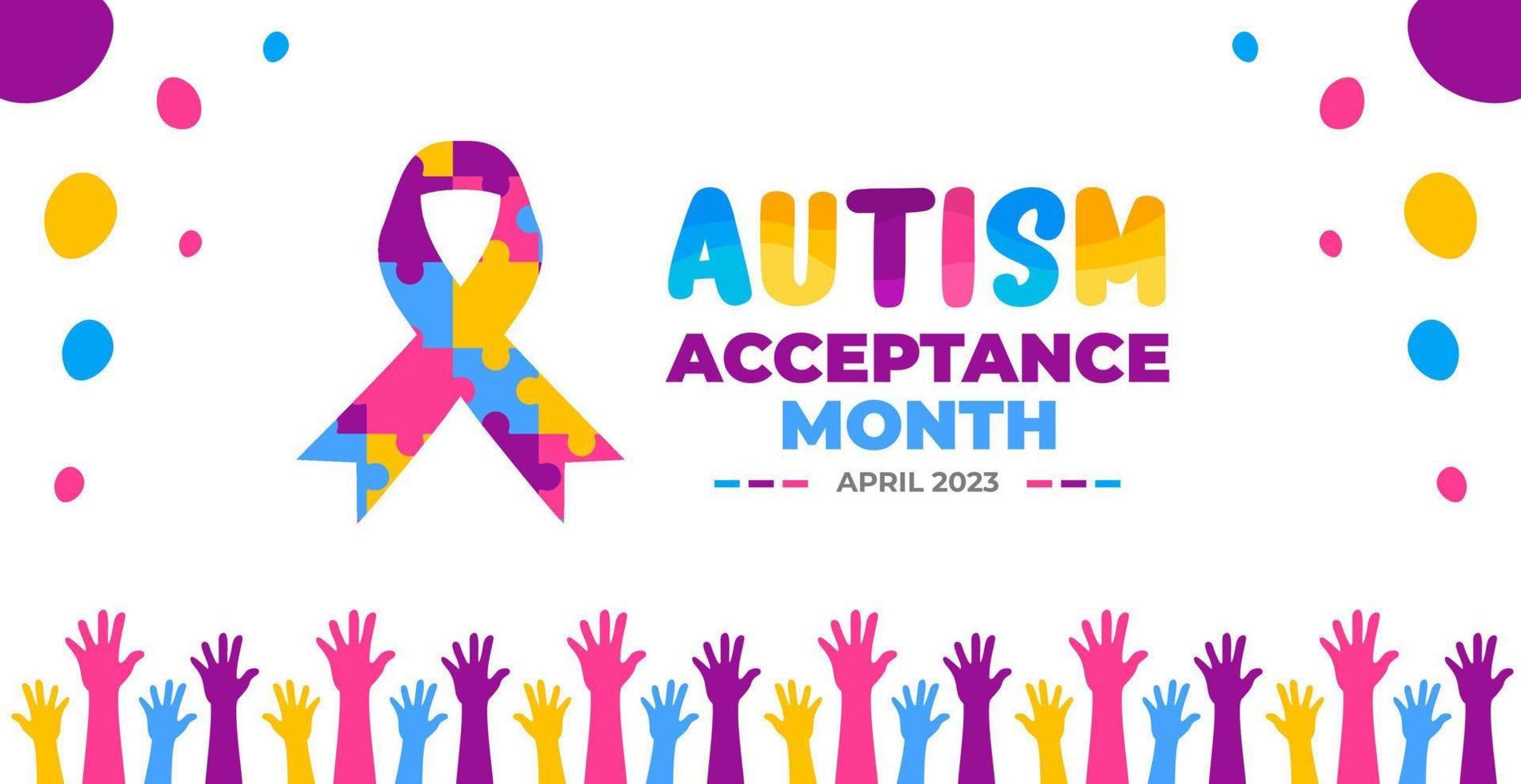 autismo aceptación mes antecedentes para bandera diseño modelo celebrar en abril. vector