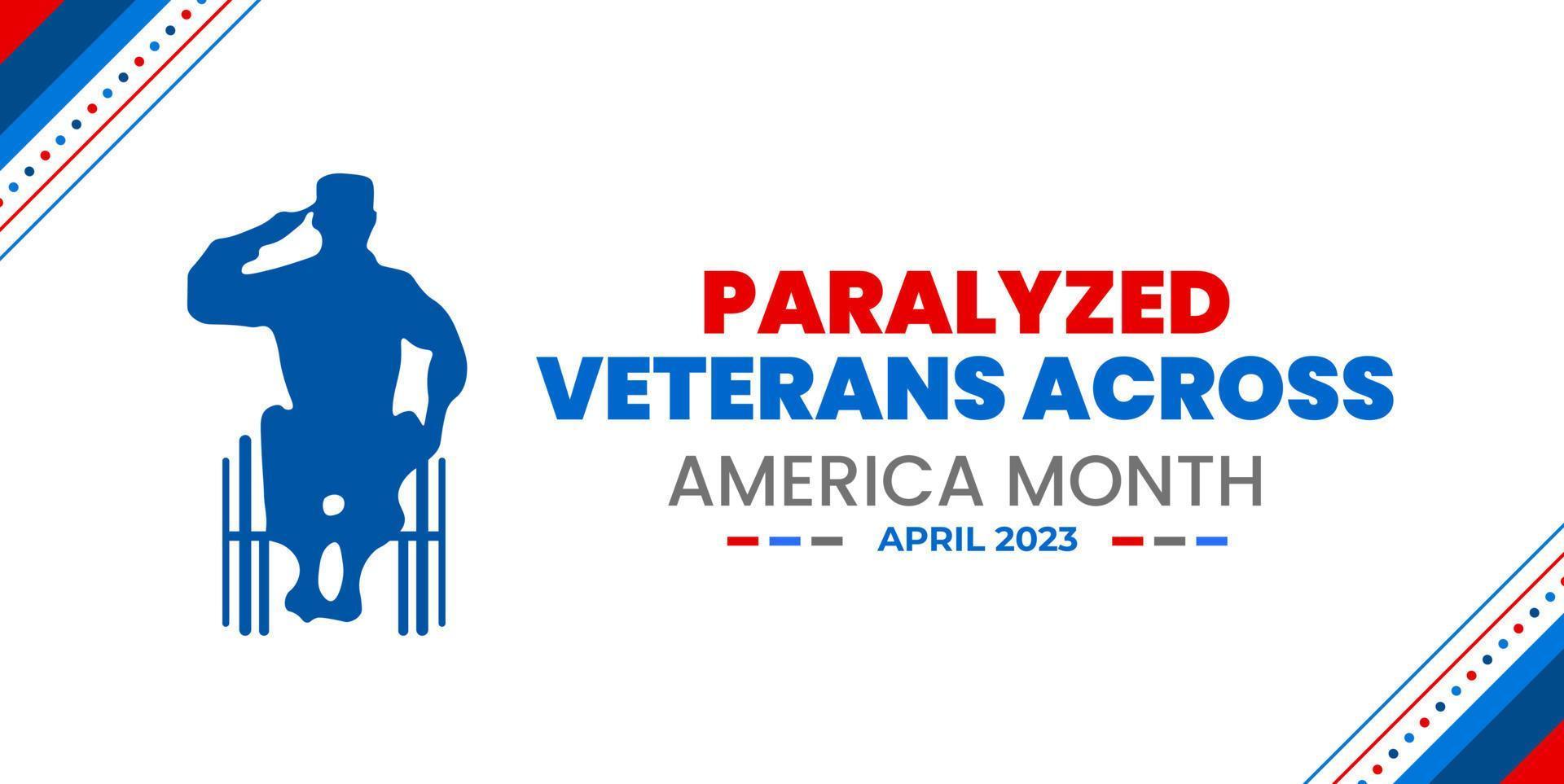 Paralyzed Veterans Across America Month background or banner design template celebrated in April. vector