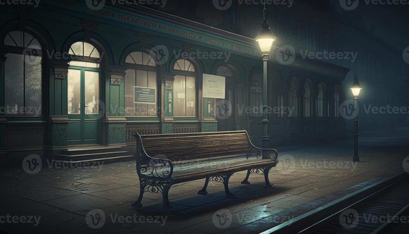 empty railway station abandoned old fashion photo