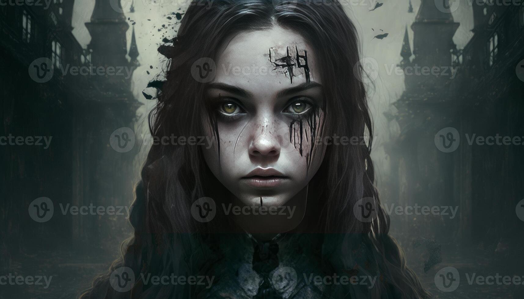 A girl in dark gothic girl horror dark image photo