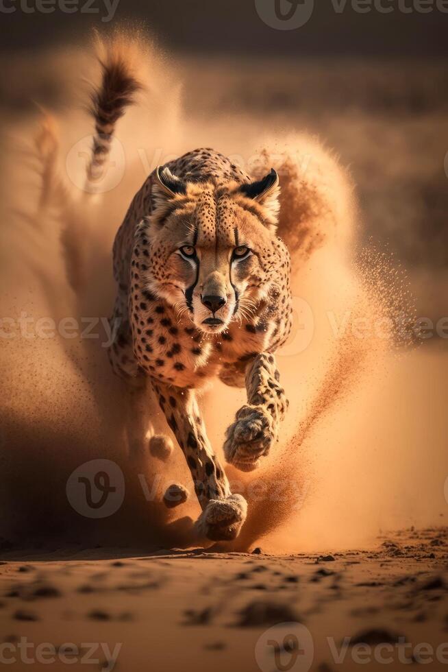 Highly defined macro photography of a running jaguar photo