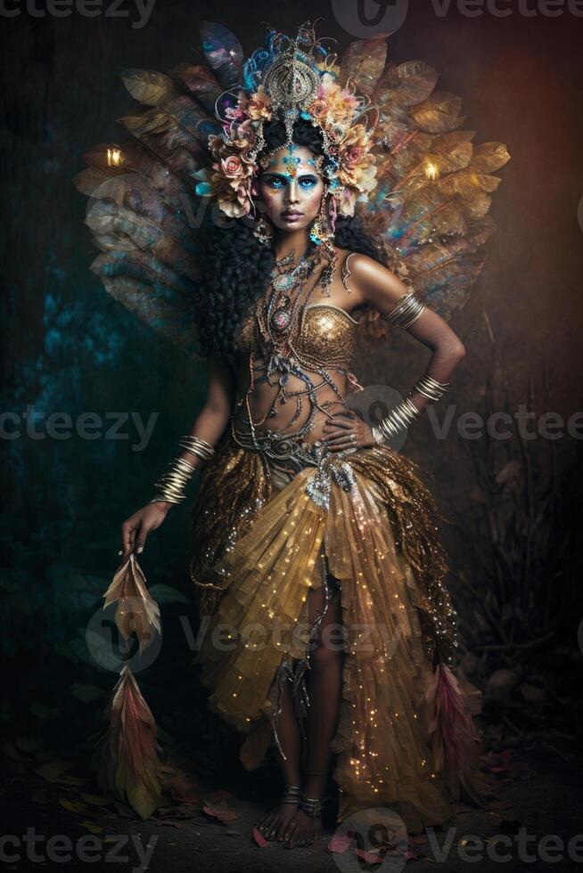 photo of beautiful indian fairy wears a gorgeous costume