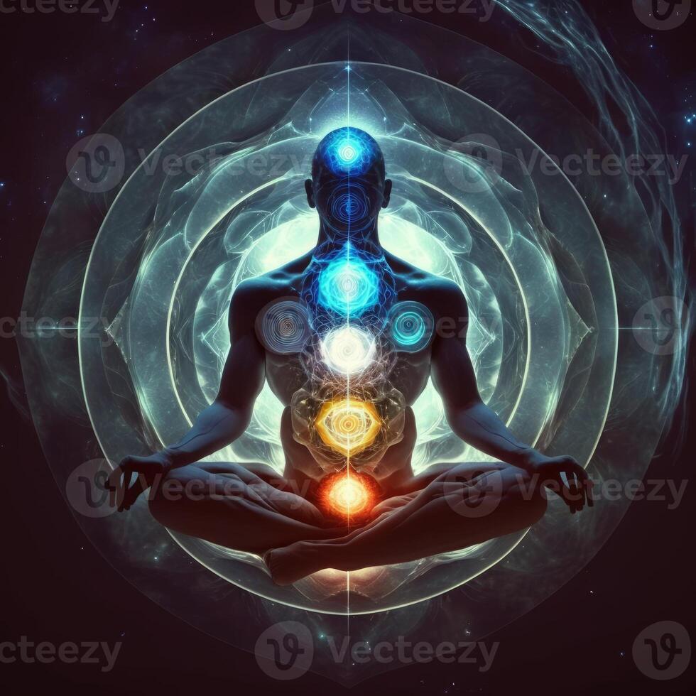 human internal deep meditation system image photo