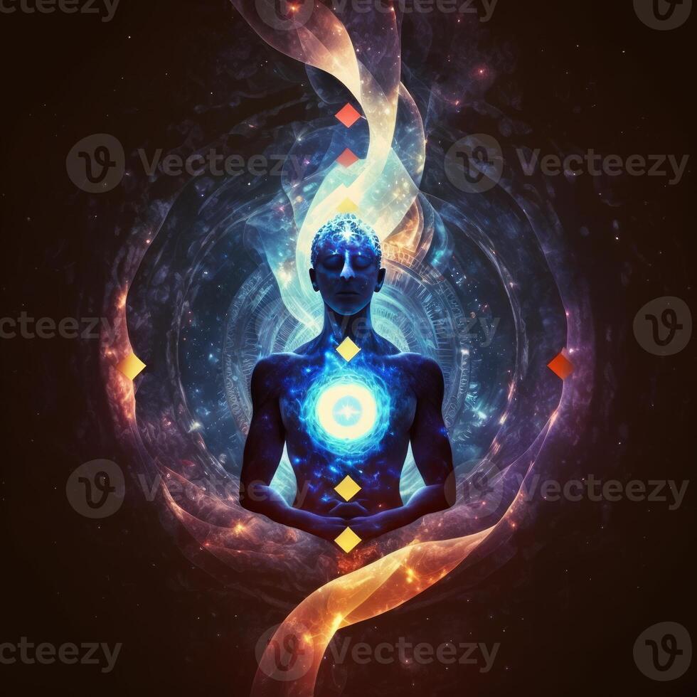 human internal deep meditation system image photo