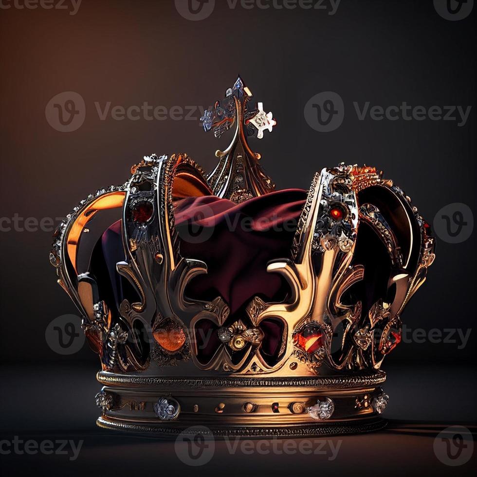 king head beautiful crown in dark background photo