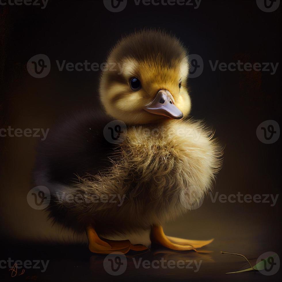 baby duck cute standing on studio background photo