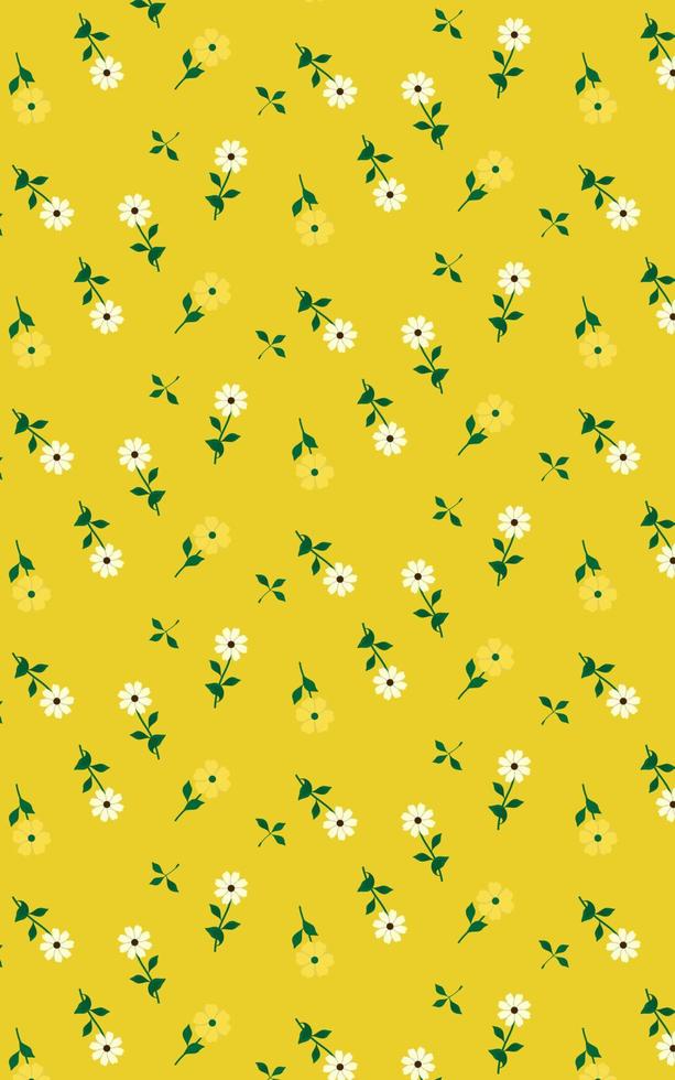 Seamless pattern of daisy flower. cute design concept. Simple and still modern concept. Find fill pattern on swatches vector