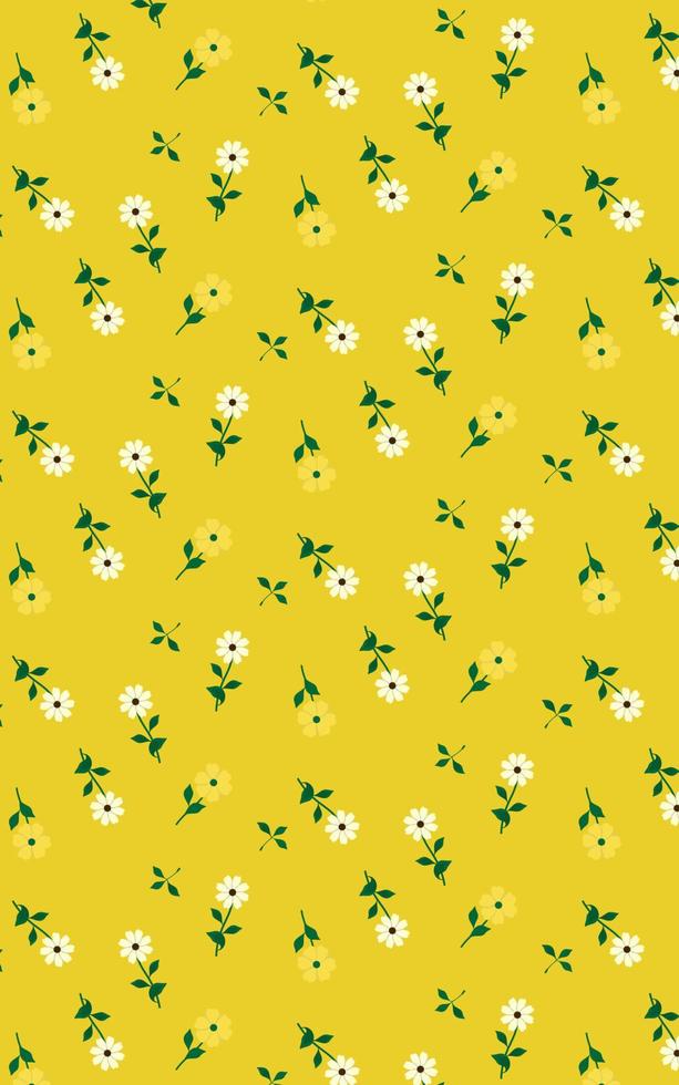 Seamless pattern of daisy flower. cute design concept. Simple and still modern concept. Find fill pattern on swatches vector