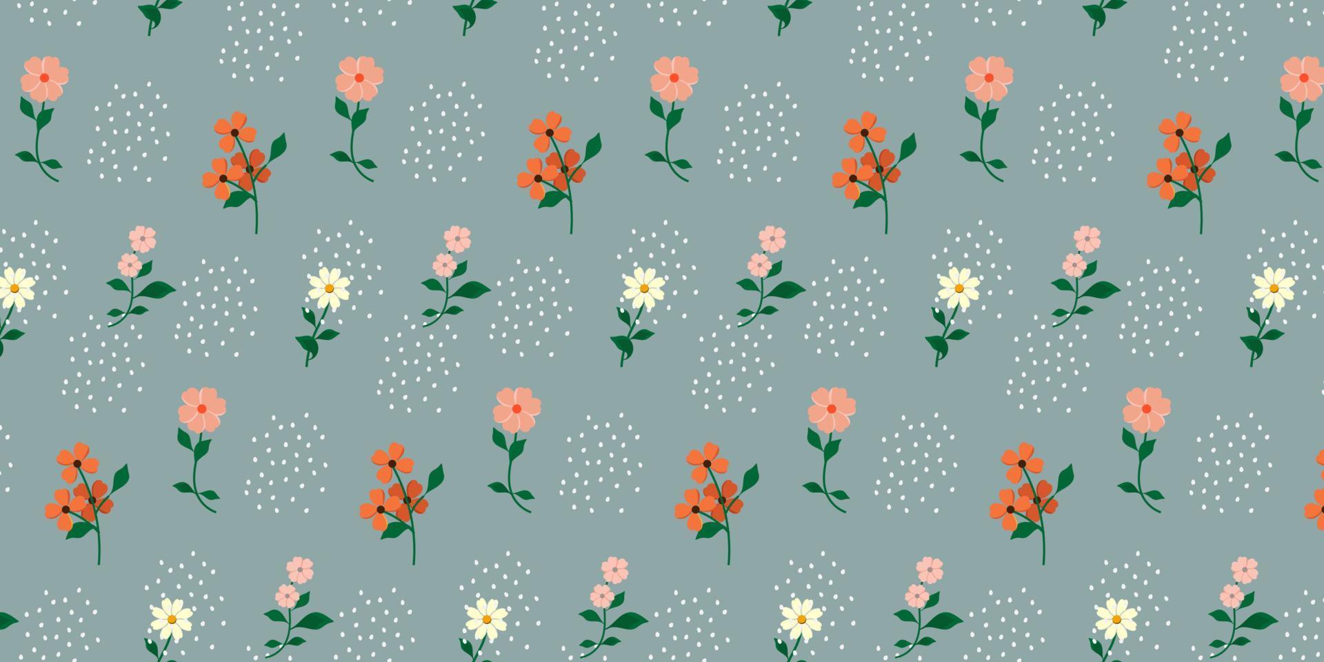 Cute floral seamless pattern. Aesthetic design. Suitable for fabric and label packaging product. Find fill pattern on swatches vector