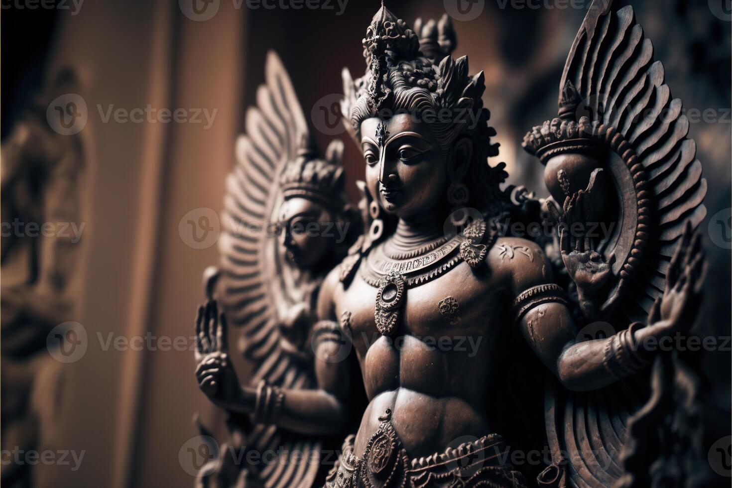 krishna godess statue four hand photo