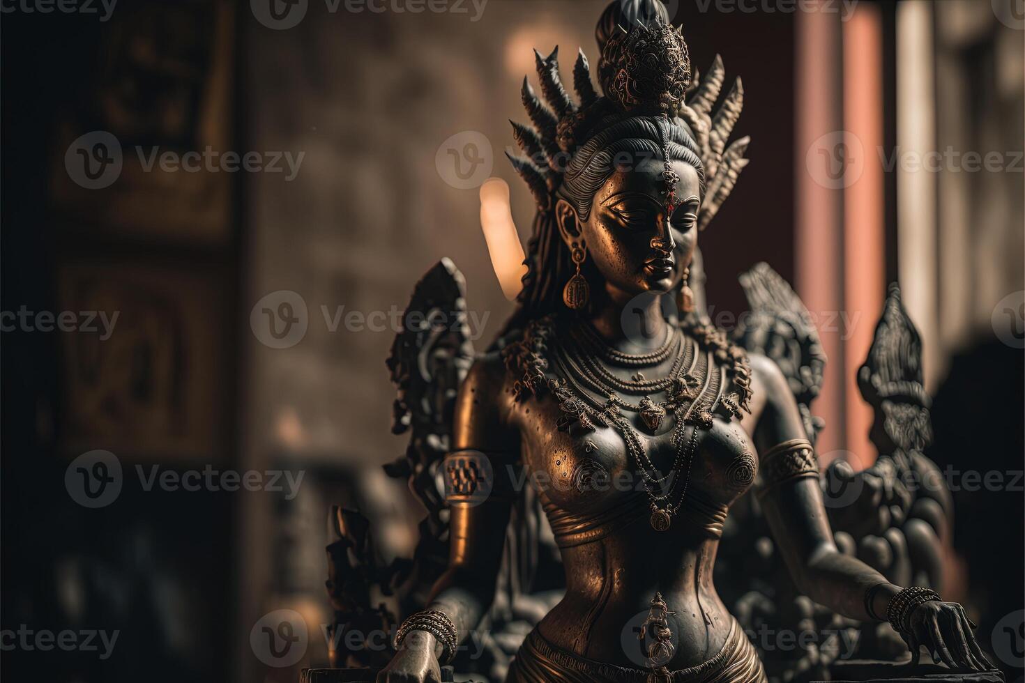 durga godess statue four hand photo