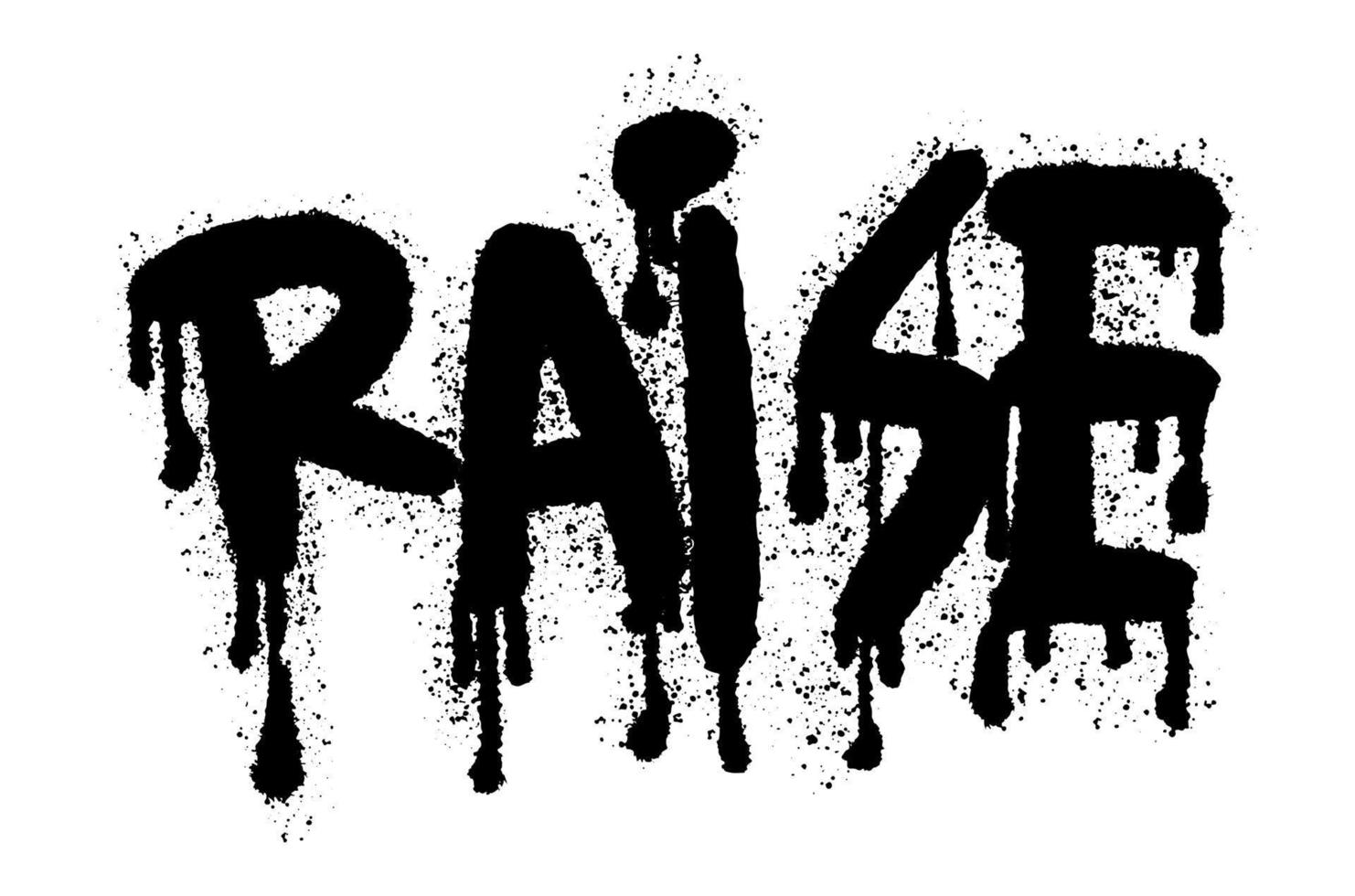 Raise word typography graffiti art black spray paint isolated on white vector