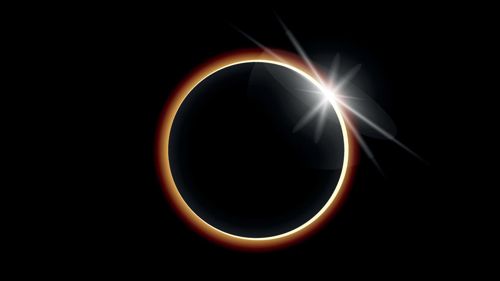 Sun eclipse vector illustration background