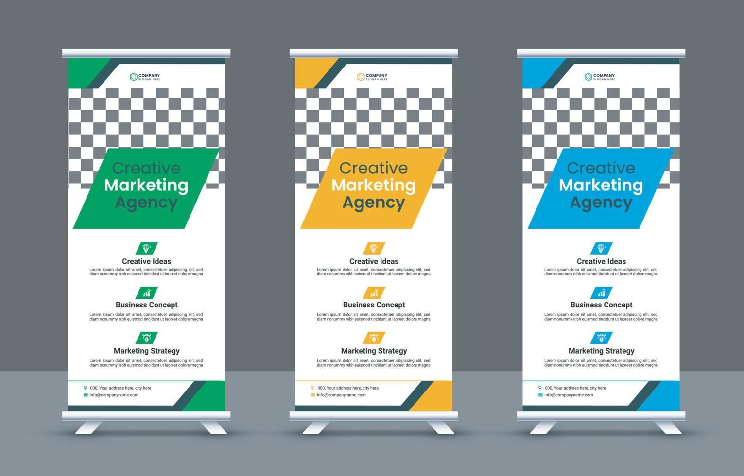 Corporate business rollup banner design template vector