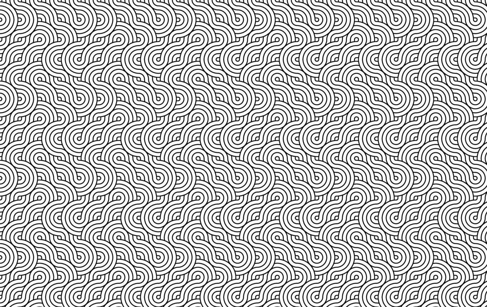 Traditional seamless pattern of oriental geometric curves. Black abstract Asian vector creative art motif.