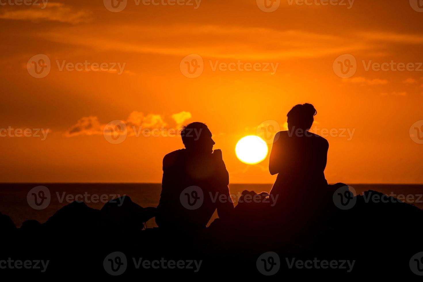 Sunset over the sea photo