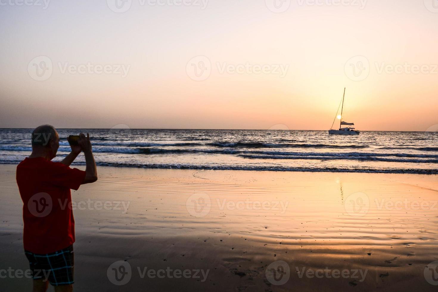 Sunset over the sea photo