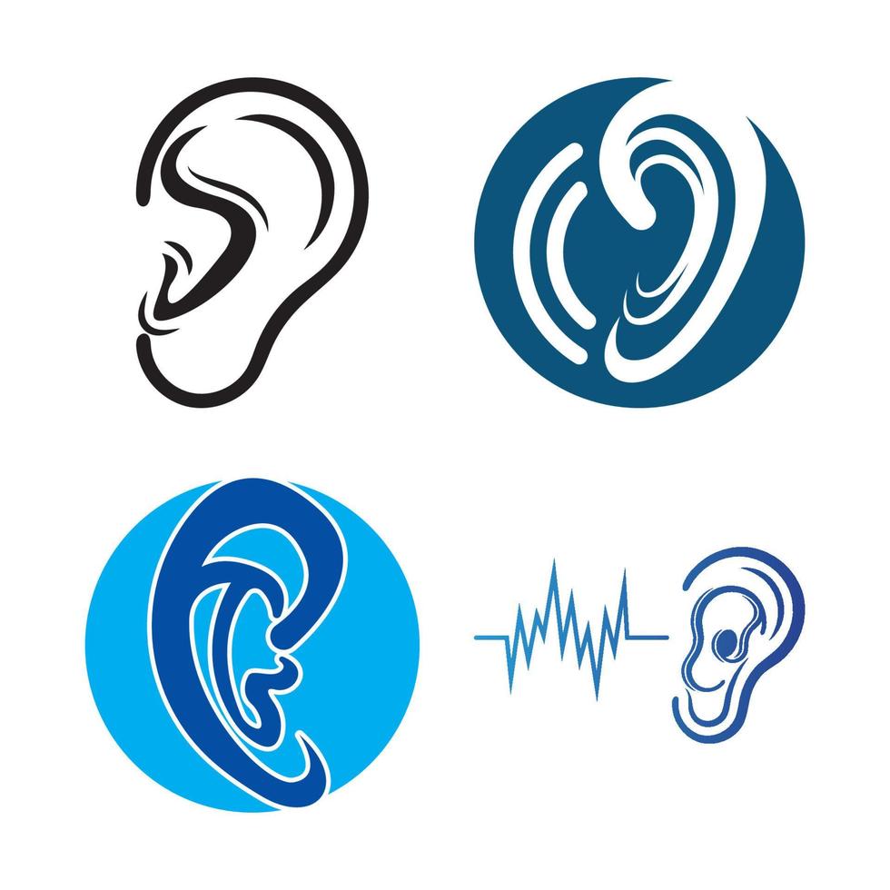 Hearing logo template vector