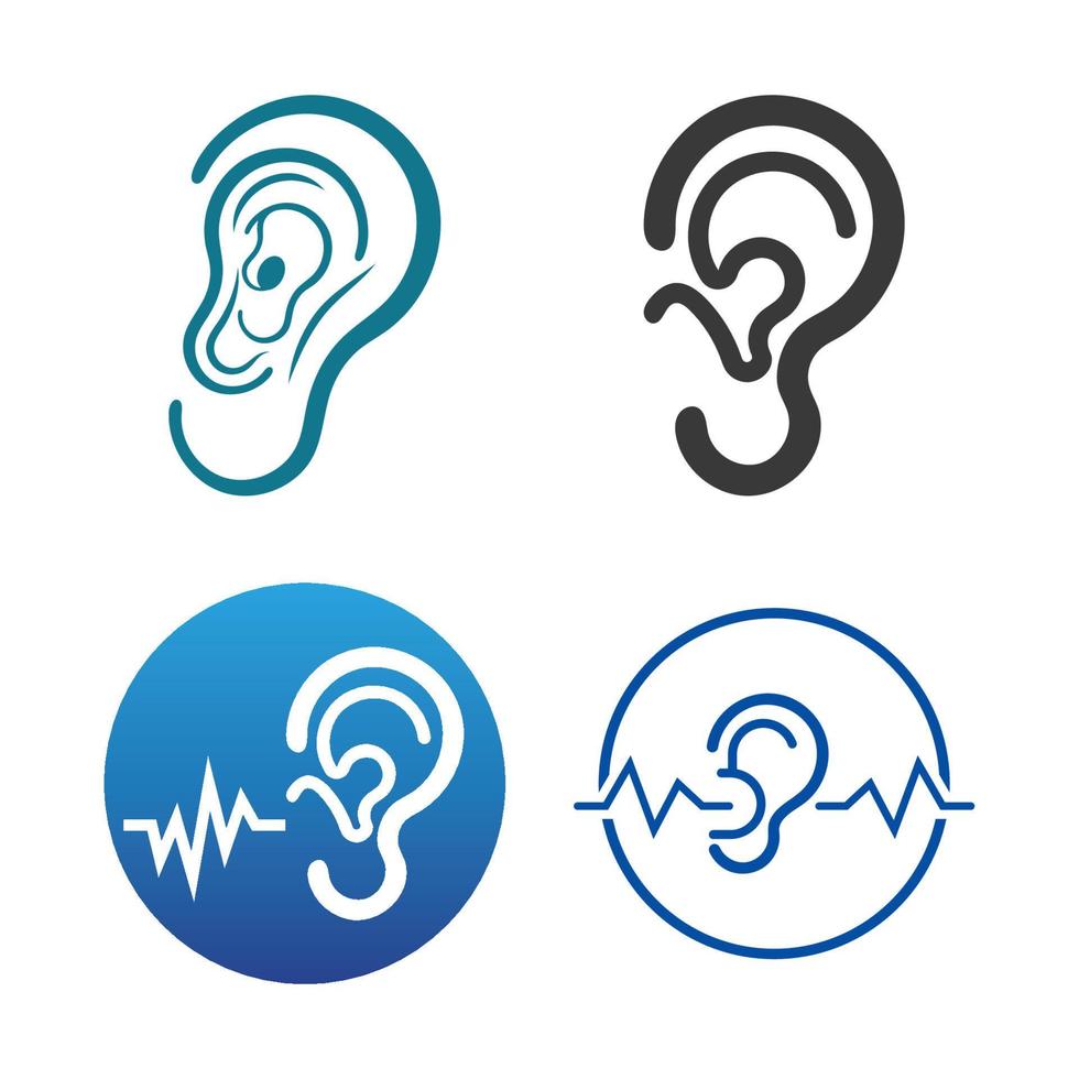 Hearing logo template vector