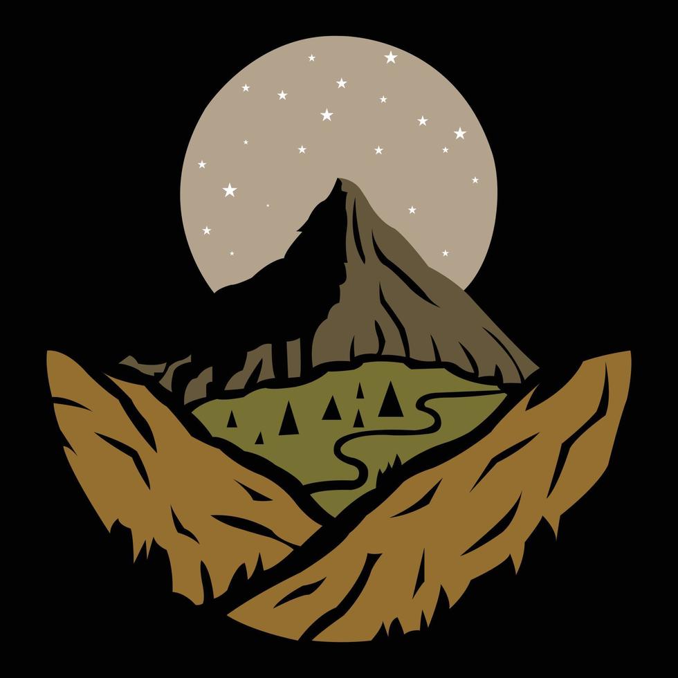 The Mountain Vector Logo Template. The main symbol of the logo is two mountains.