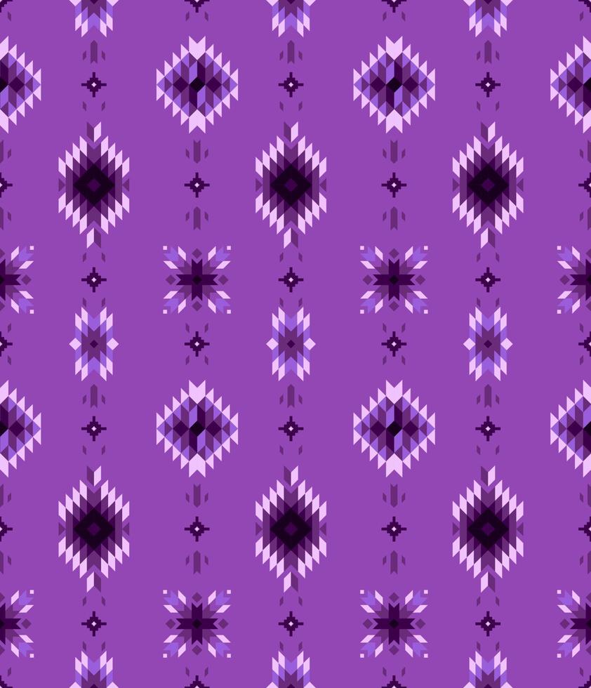 Aztec fabric pattern seamless. vector geometric pattern purple color design.
