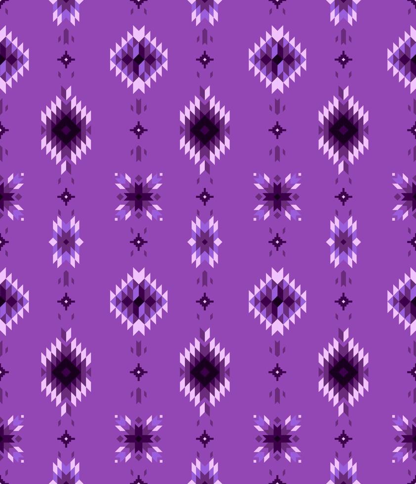 Aztec fabric pattern seamless. vector geometric pattern purple color design.