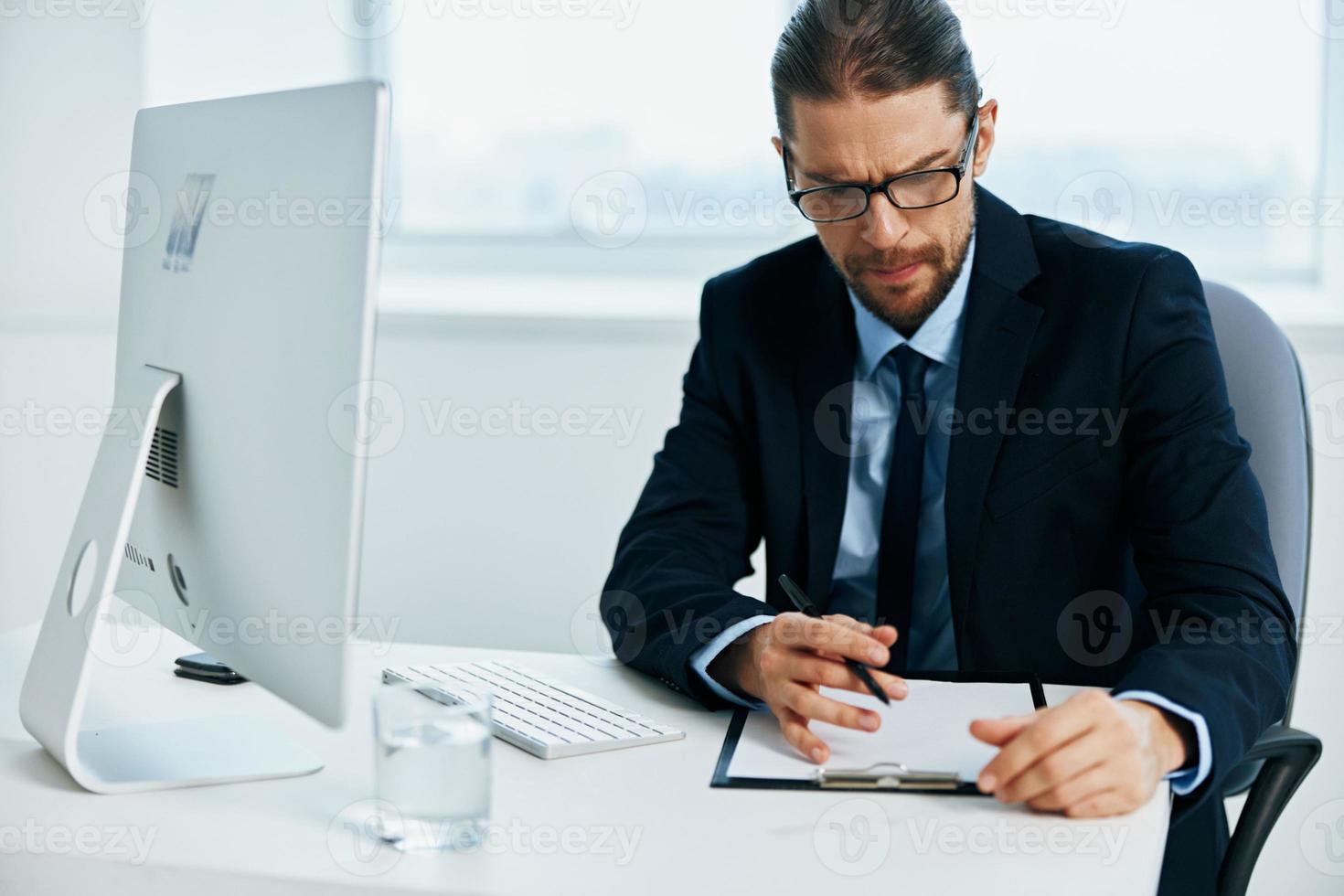 male manager an official is working at the computer Lifestyle photo