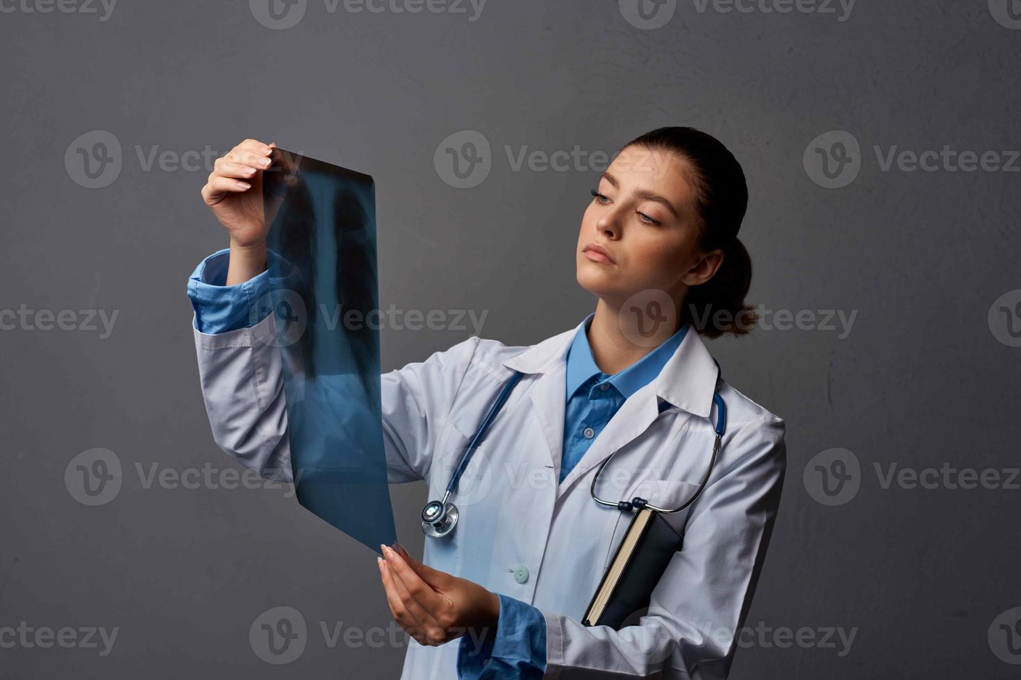 radiologist in a dressing gown examination hospital x-rays photo