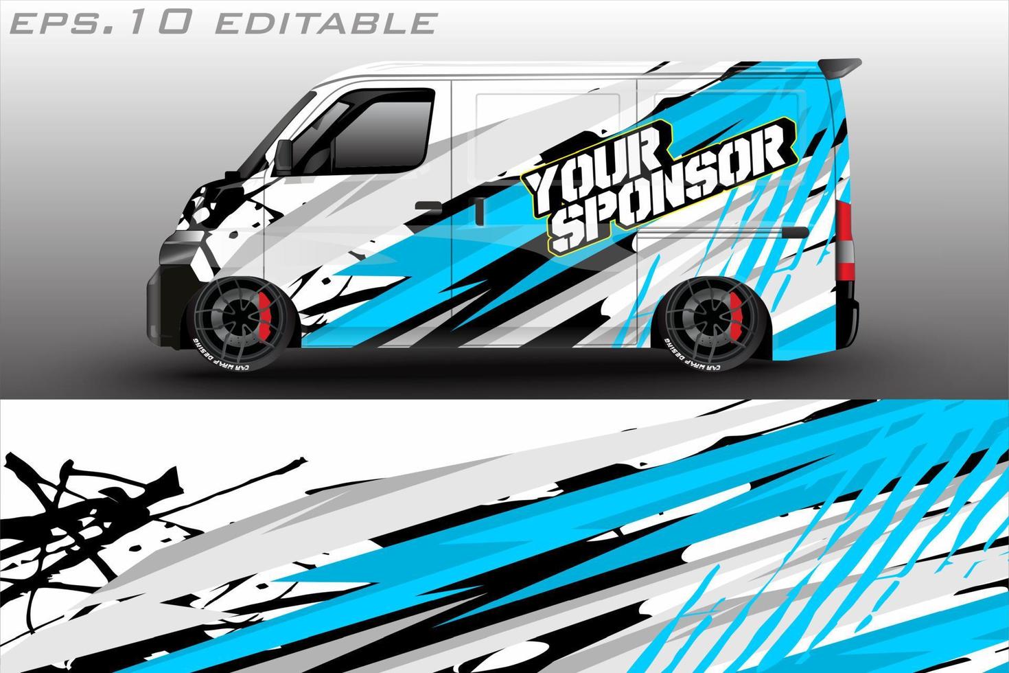 racing car wrap design for vehicle vinyl stickers and automotive company sticker livery vector