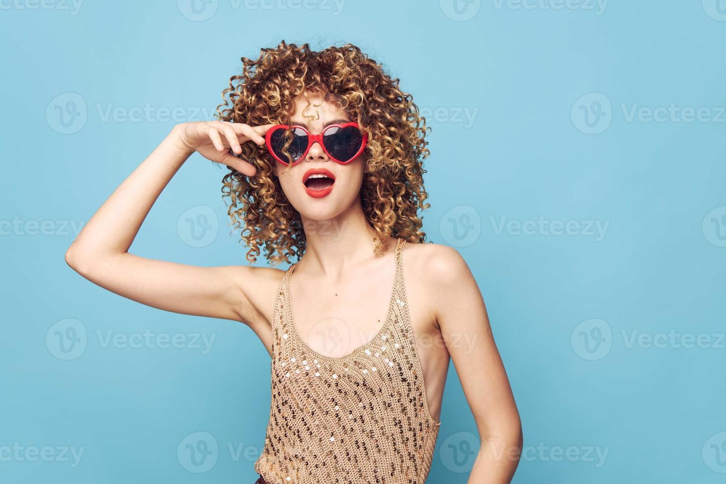 Energetic model dancing free place, heart photo