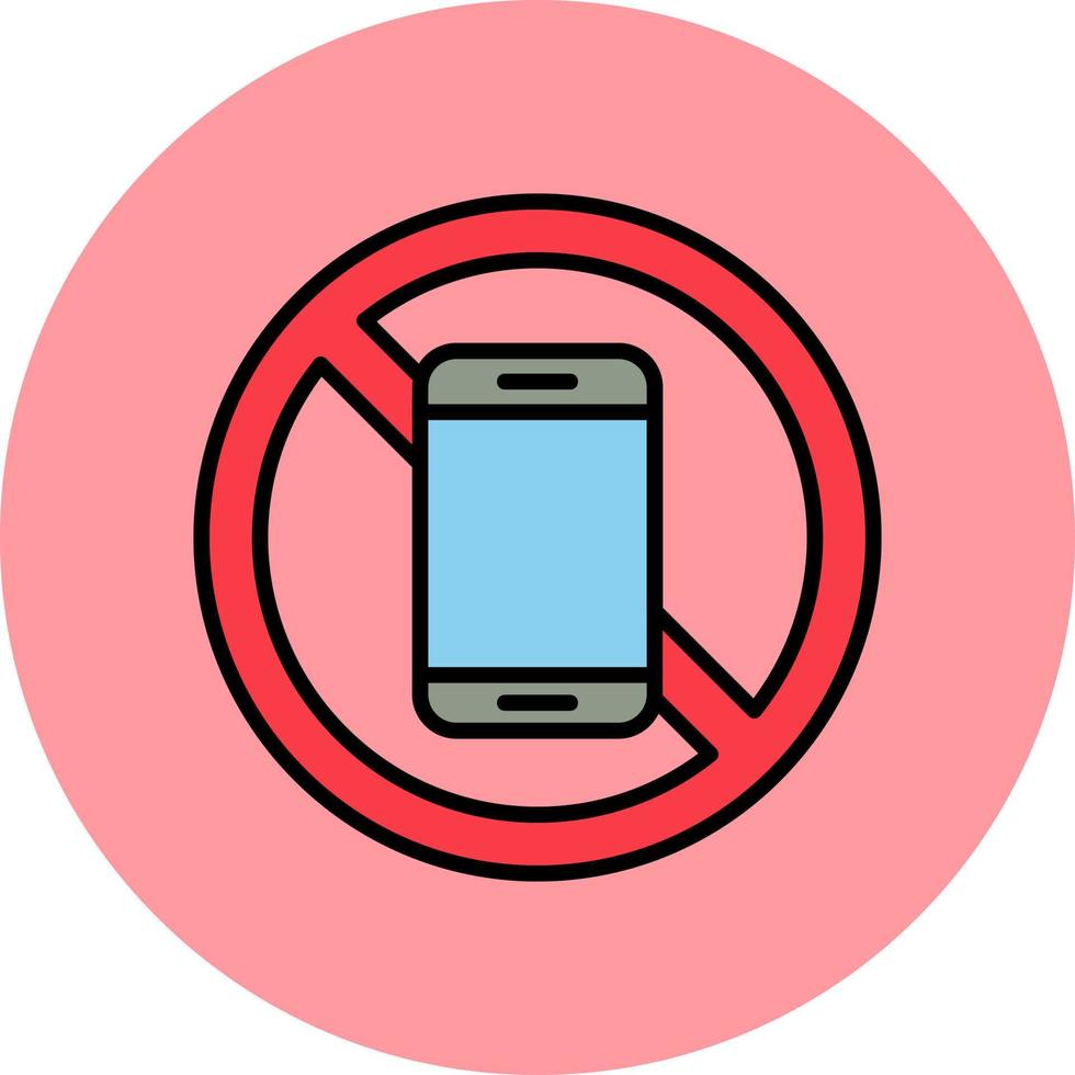 No Mobile Phone Vector Icon