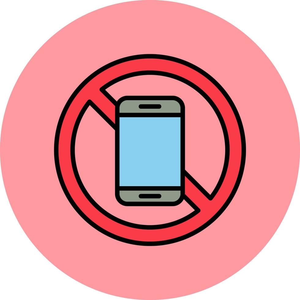 No Mobile Phone Vector Icon