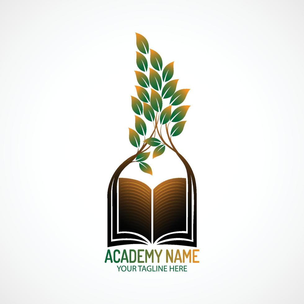 natural academia logo plantilla, libro logo vector. vector