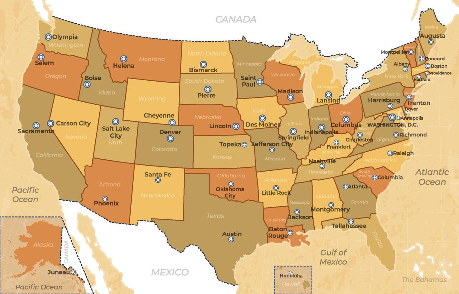 unido estados de America país mapa vector