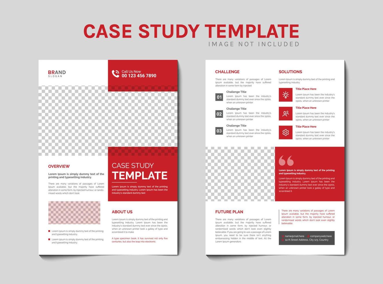 Case study flyer template design vector