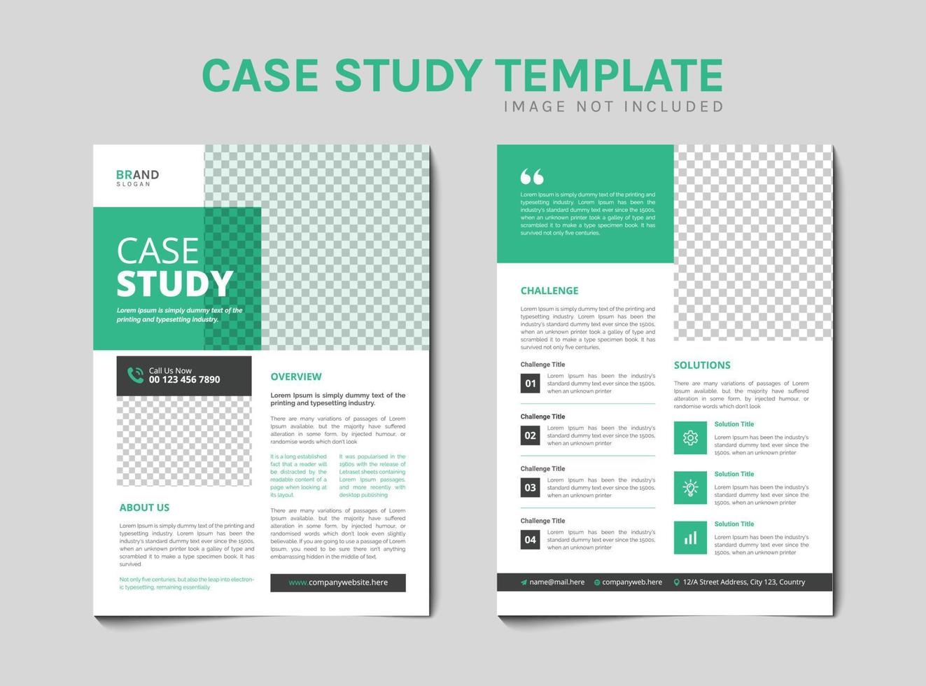 Case study flyer template design vector