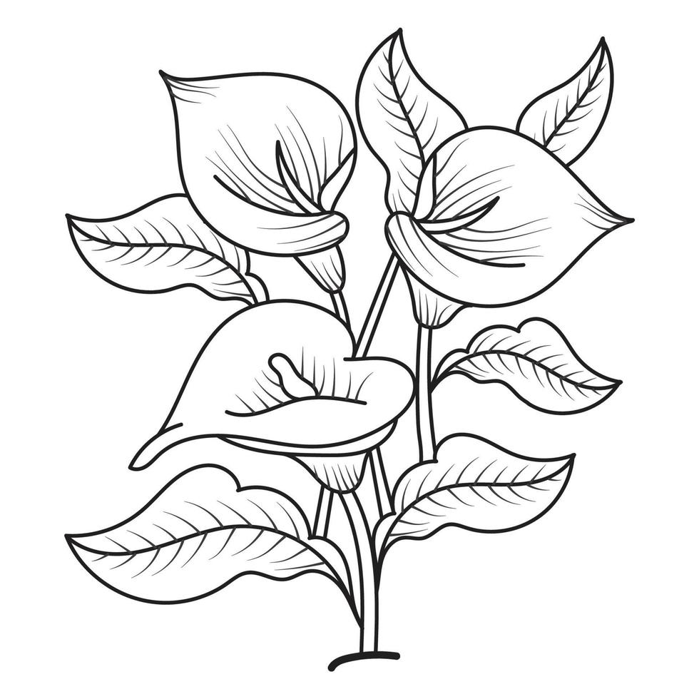 Set of differents flower line on white background. Flowers drawing with line-art on white backgrounds. vector