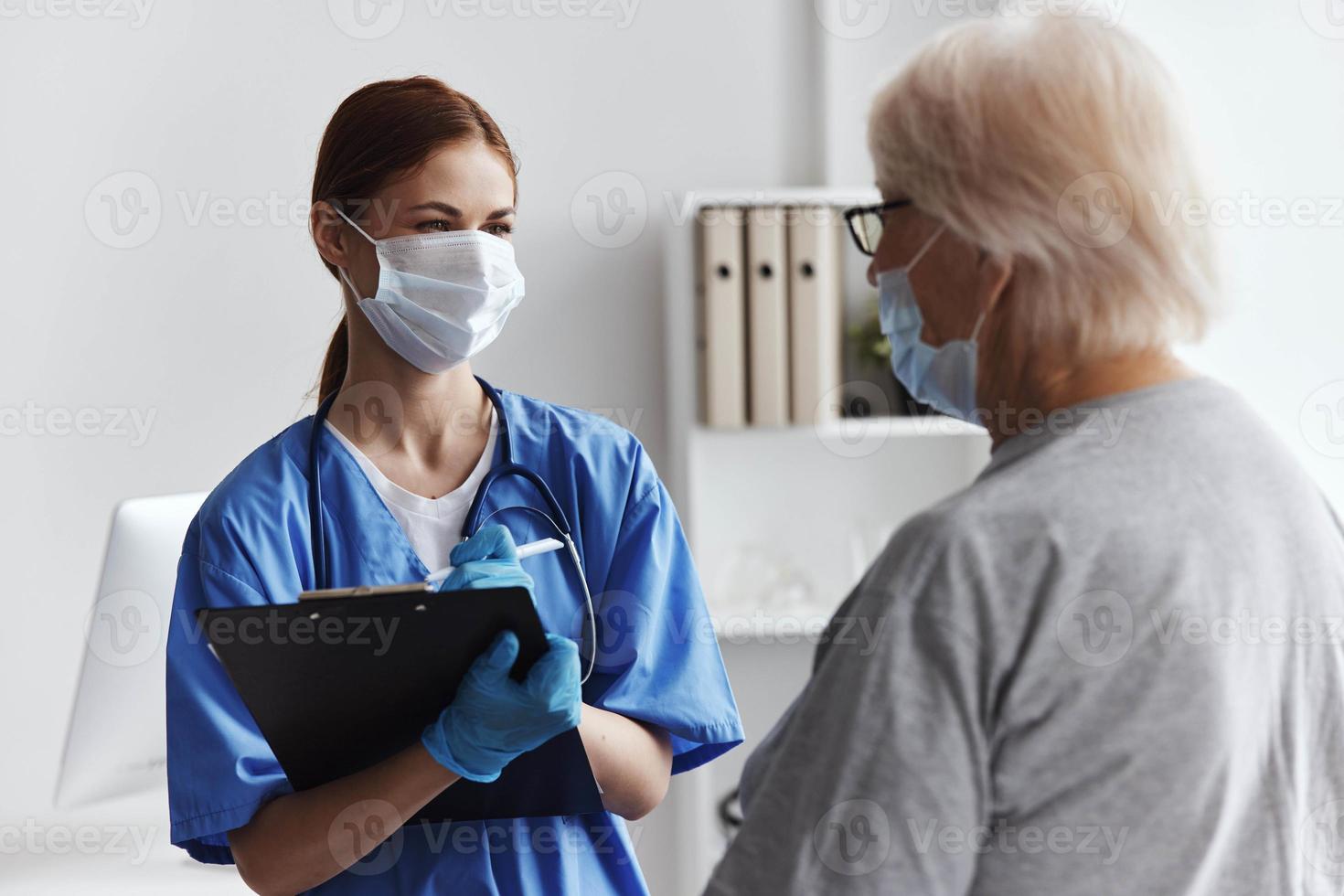 patient and doctor professional advice medical office photo