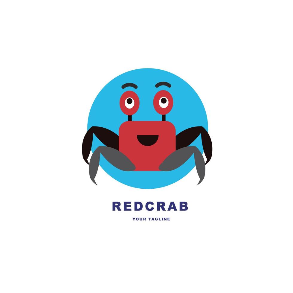 Red crab logo vector for company identity