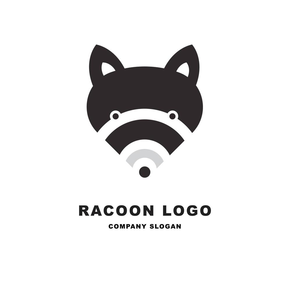 Racoon logo silhouette for company identity vector